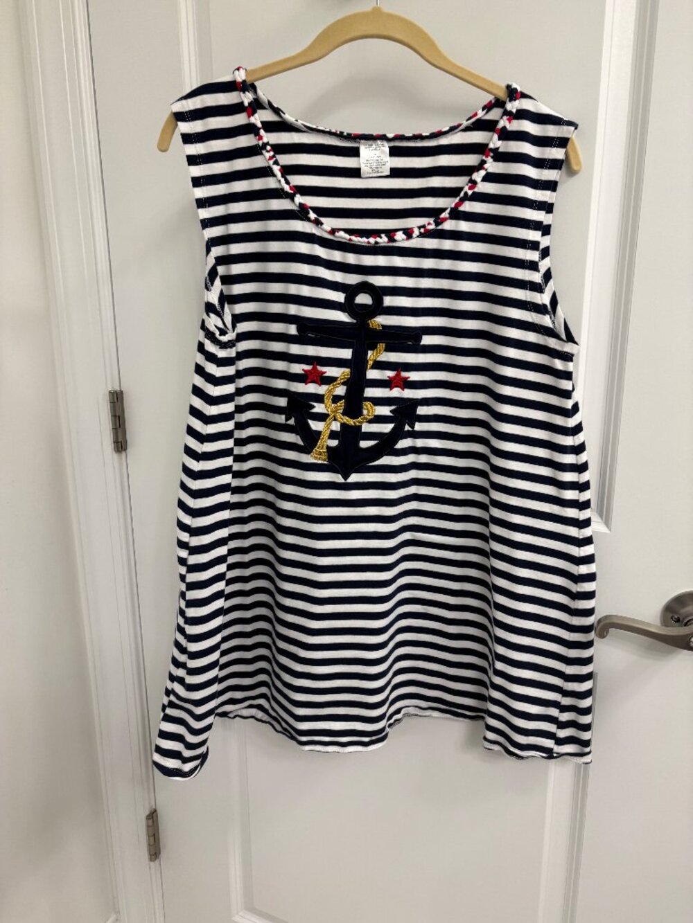 From Cracker Barrel Red White Blue Sleeveless Tank Top L